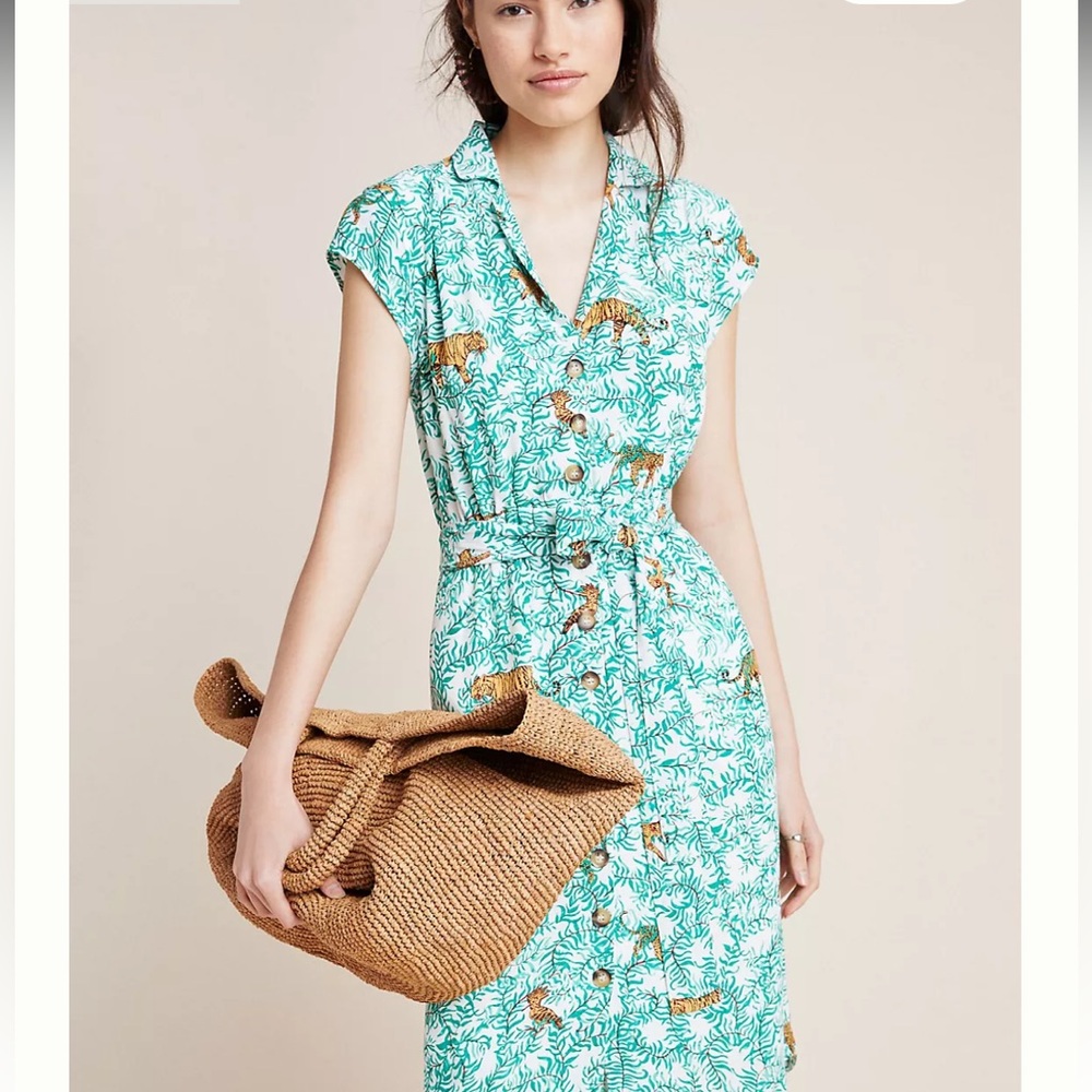 Anthropologie Maeve tiger print dress